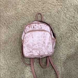 Pink Velvet Mini Backpack